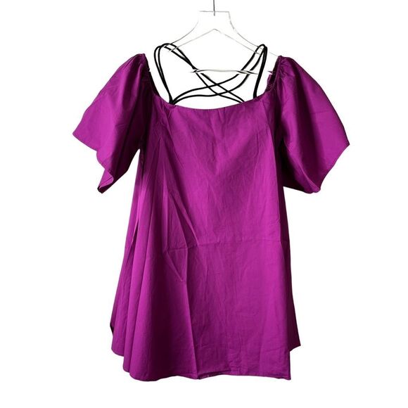 Line & Dot Women's Size M Leon Front Criss Cross Dress Purple NWT - Picture 2 of 13